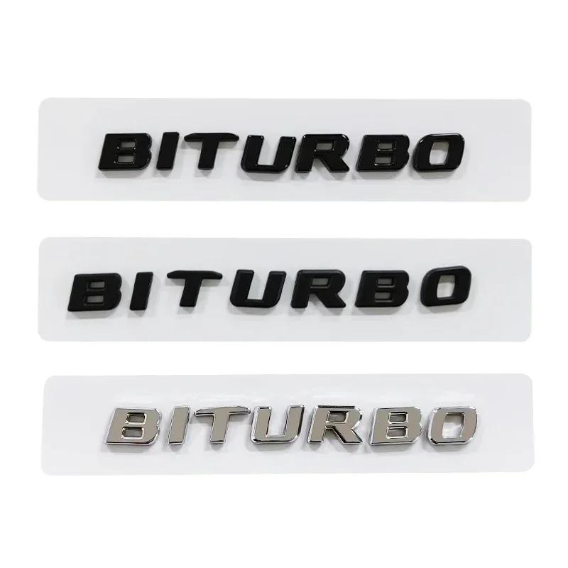 Neuer Auto-Karosserieaufkleber Heckstoßstangen-Emblem für Benz BITURBO Emblem W124 W205 C180 E320 S320 CLA CLK CLS GLA GLC SLS