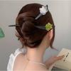 Antique Wood Hairpins Female New Chinese Simple Geometric Black Hair Sticks Hair Clips For Women Hair Accessories Pearl Headwear