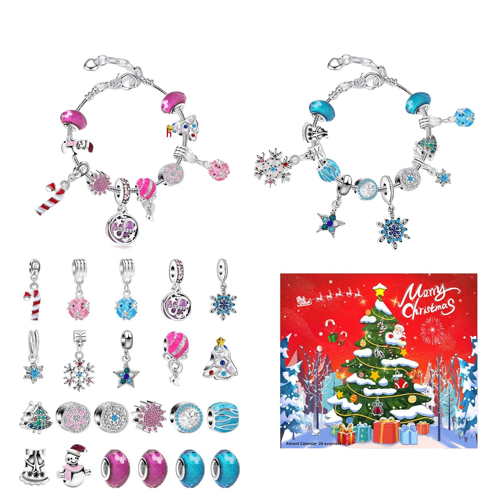 

Рождественский адвент-календарь, подарки, набор для самостоятельного изготовления браслетов для детей и взрослых, 24-дневный рождественский календарь обратного отсчета, ювелирные подарки One Size красный