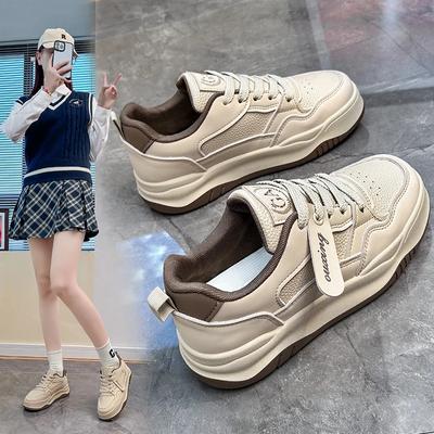 Fashion Casual Platform Sneakers for Women Autumn Non Slip Flat Heels Woman Lace Up Light Walking Shoes Thick Sole Single Shoes