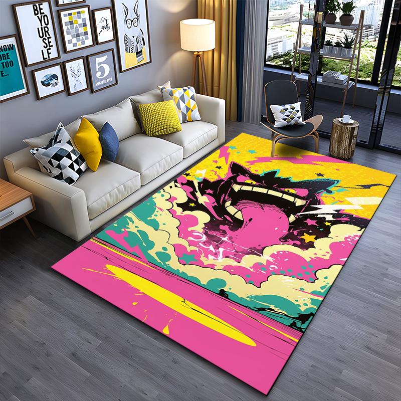 Colorful Cartoon Style Monster Rug with Bright Pop Art Design Pattern Suitable for Use As an Anti-slip for Living Room Bedroom Sofas