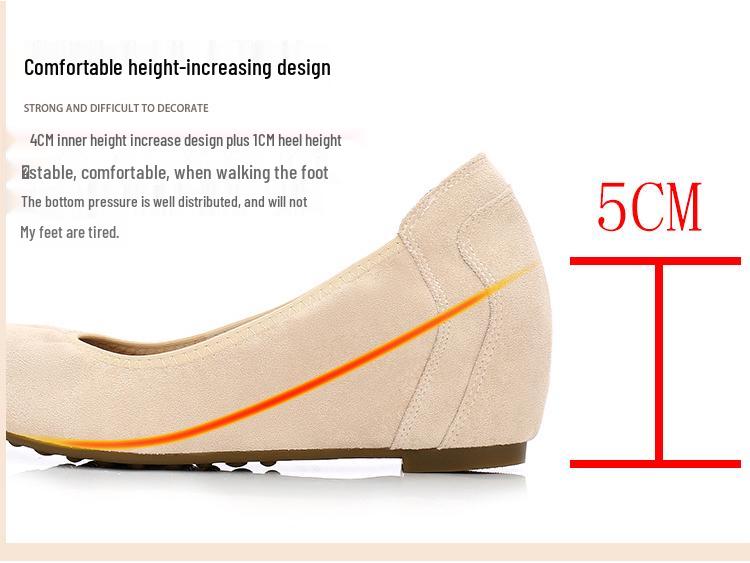 Schwarze Keilabsatzschuhe mit weicher Sohle für Damen - Höhensteigernd, Bequem für Büro und Flugbegleiter im Frühling und Herbst