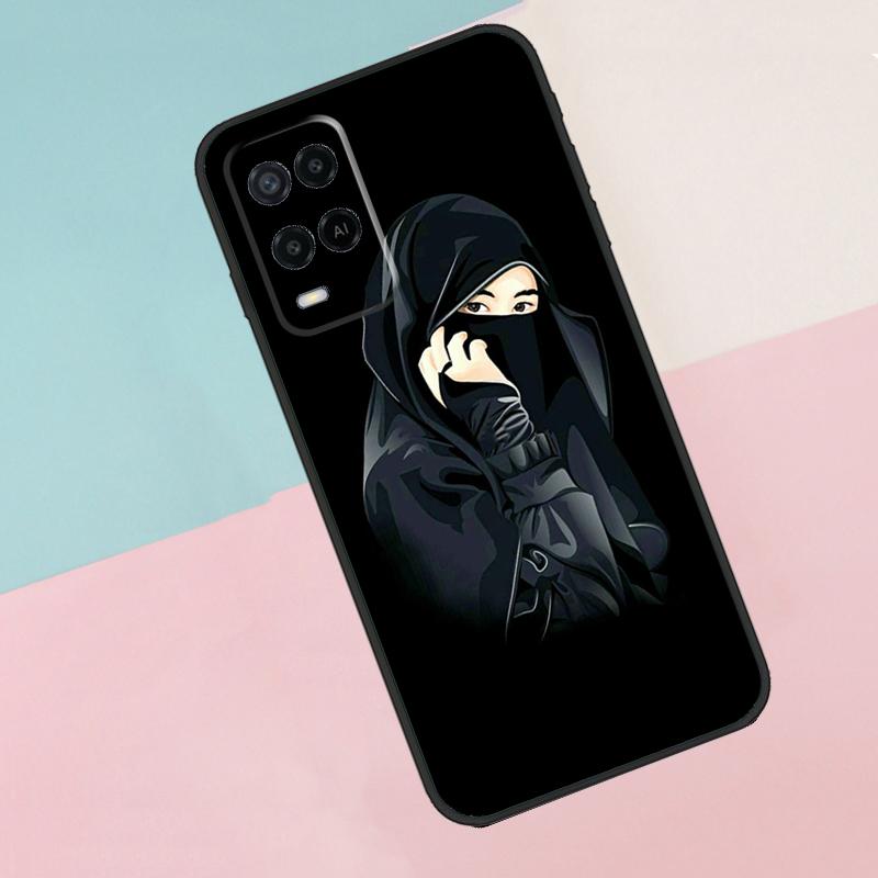 Muslim Islamic Arabic Hijab Girl For Oppo A17 A77 A60 A74 A94 A54 A18 A38 A58 A78 A98 A40 A80 A16 A76 A96 A15 A57S Phone Case