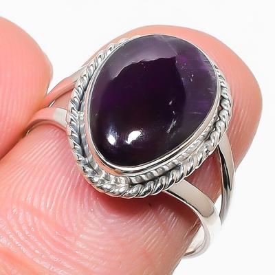Natürlicher Tiffany-Stein Edelstein 925 Massiv Sterlingsilber Schmuck Ring S.8 D8u08