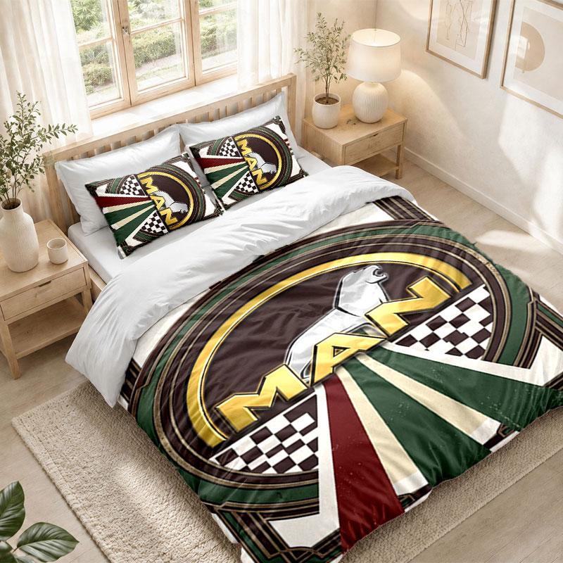 Juego de Ropa de Cama 1 Funda Nórdica 2 Fundas de Almohada Estampado de Camión de Hombre Decoración del Dormitorio del Hogar
