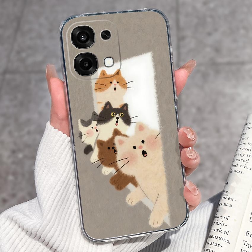 For Oppo A6 Pro A6x A5x K13 Realme 15X C85 V70 V70s CT 7 7T 8 Phone Cases Beautiful Sakura Butterflies Patterns Casing Soft Silicone TPU Clear Housing