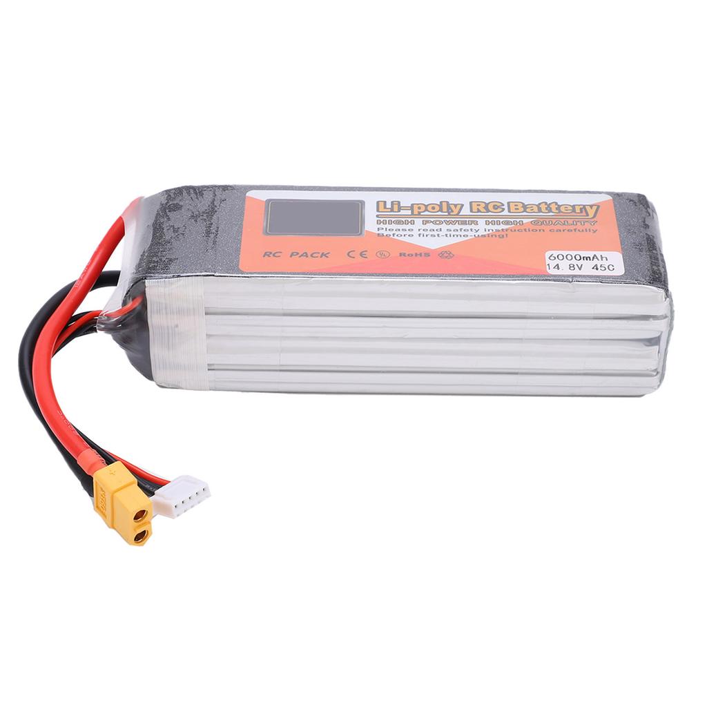 14.8V 6000mAh LiPoly Battery 45C 4S XT60 Plug Model LiPo Battery for Drone Car Airplane