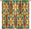Stained Glass Blackout Window Curtains, Autumn Forest Mosaic Art Beautiful Nature Scenery Stained Glass Home Kitchen Livingroom
