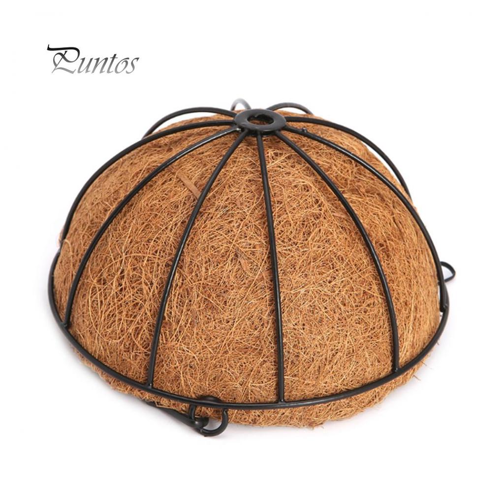 Hanging Coconut Shell Vegetable Flower Pot Basket Planter Iron Art Garden Decor