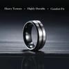8mm Black Stainless Steel Rings For Men Women Silver Color Brushed Beveled Edge Men Promise Rings Wedding Bands Jewelry