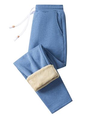 KEFITEVD Plus Cold Weather Pants with Fluffy Fleece Thick Warm Long Pants for Everyday Casual Size L Women's Sweatpants, Size, Lining, Loungewear,