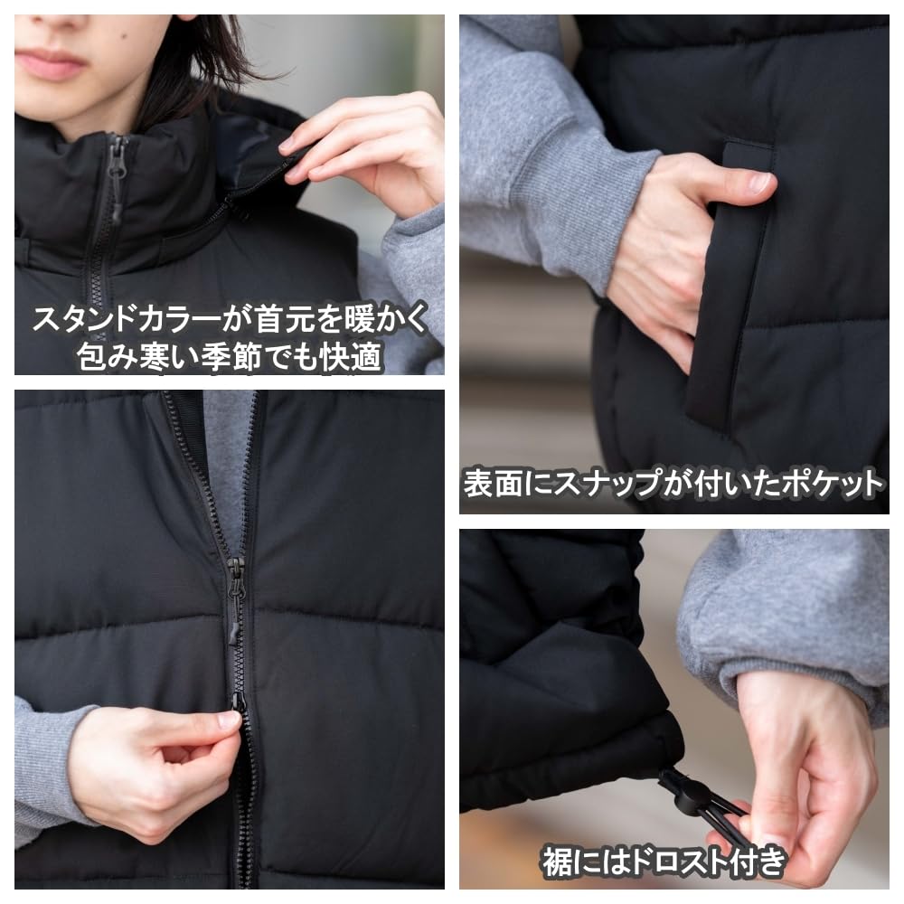 WEGO Puffer Cold Weather Clothing with Size White Men's 2-Way Vest, Outerwear, Hood, Streetwear, Outdoor, Gift, Fall/Winter Clothing, M,