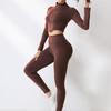 Womens Quick-Dry High-Waisted Yoga Leggings Set With Seamless Compression Fit Breathable Athletic Workout Wear