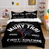 Fighter Silhouette, Muay Thai Text. Bedding Sets Duvet Cover Sets Duvet Covers Pillowcases(1* Duvet Cover 2* Pillowcases Without Duvet Insert)