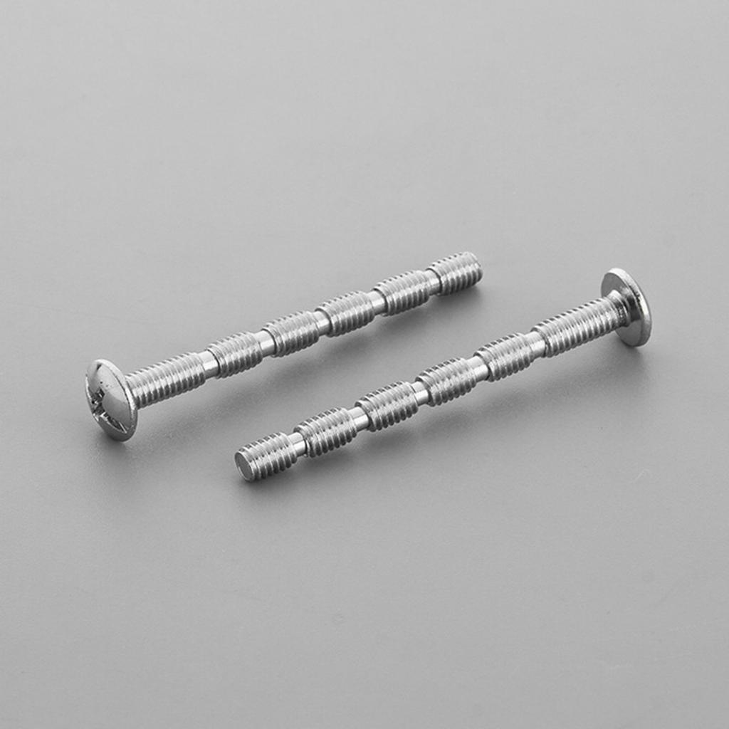 Easy To Use Door Handle Fixing Screws Adjustable Length Door Handle Bolts Nickel Plated 60pcs Set for Various Handles