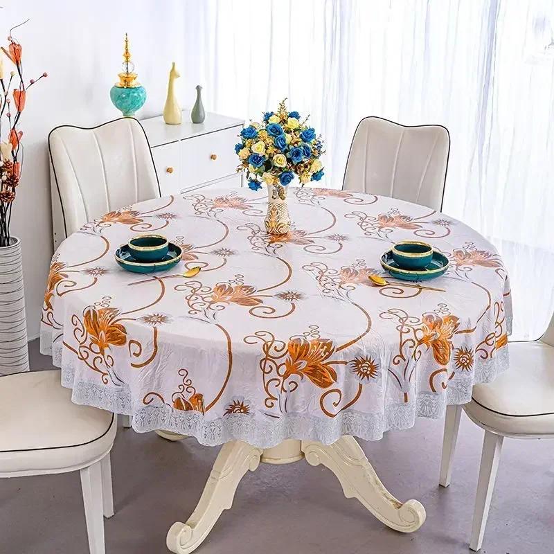 

Пасторальный стиль, толстая пластиковая подкладка из ПВХ, бытовой водостойкий, маслостойкая скатерть, изоляционный коврик для обеденного стола 134cm Diameter