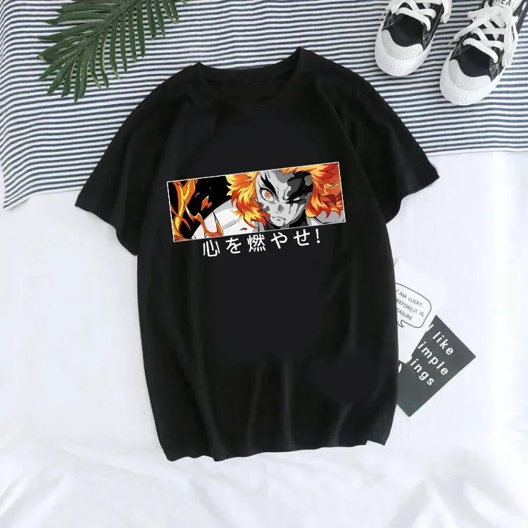 Japanisches Anime Demon Slayer T-Shirt für Damen Kimetsu No Yaiba Nezuko T-Shirt Weiblich Tanjirou Kamado Grafik y2k Kleidung Oberteile