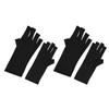 2 Pairs UV Gloves Fingerless Excellent Elasticity Art UV Blocking Gloves for Nail Gel Dryer Black