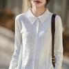 Women's Knit Lapel Cardigan: Light Hollow Jacket, Long Sleeve Spring/Summer Top