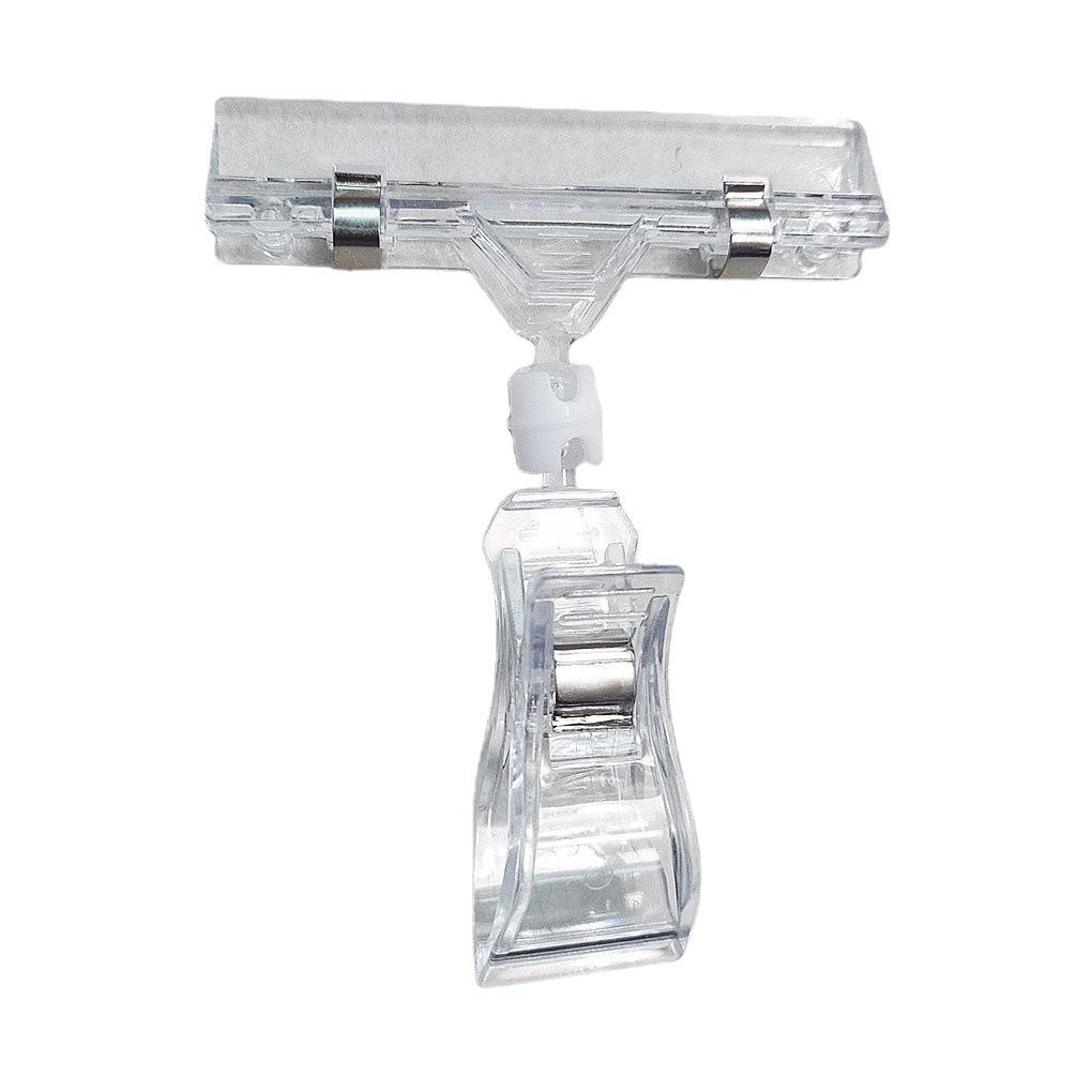 20pack/lot Practical Clear Sign Holder Clip For Wide Application Easy To Transparent Plastic Clip As Shown