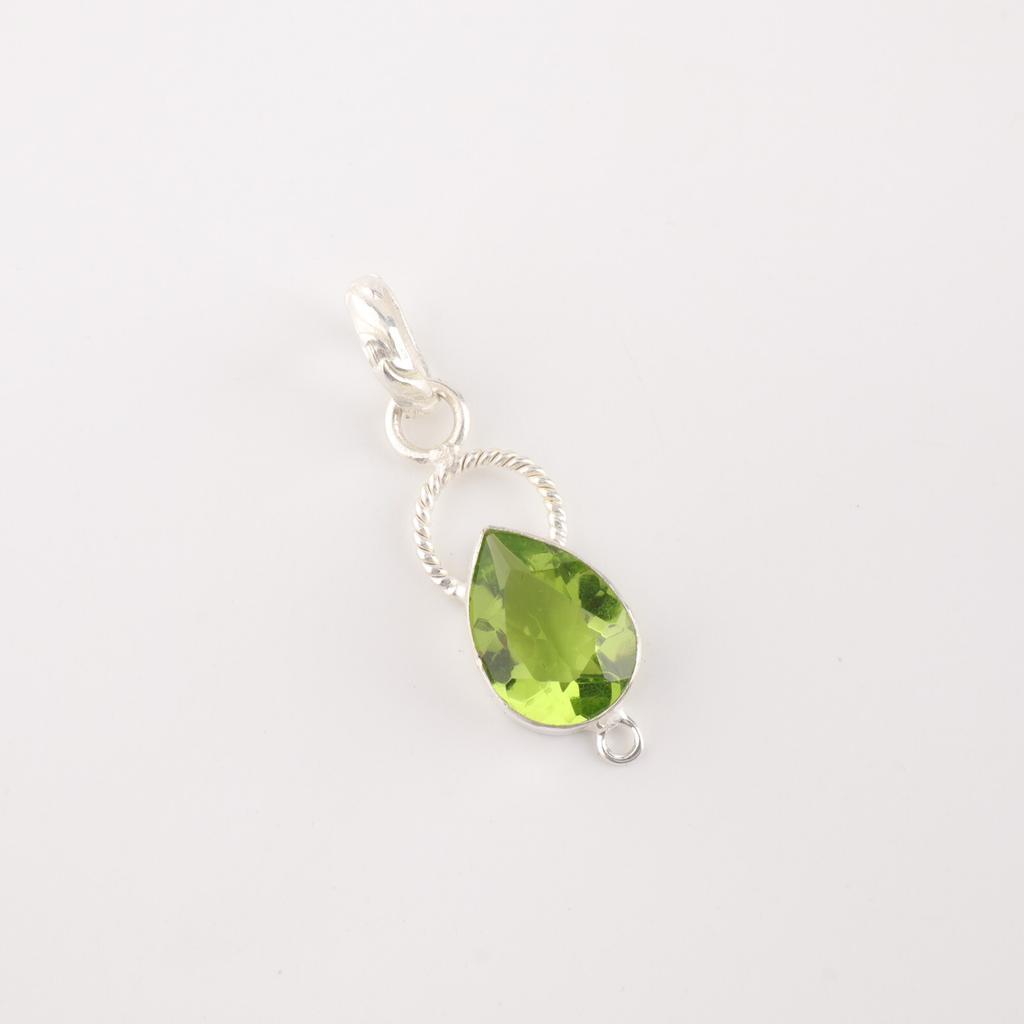 Handmade Peridot Gemstone 925 Sterling silver Jewelry Pendant 1.40" Gift For Her PP-12-8