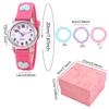 1pc/2pcs/4pcs-Colorful Digital Children's Heart-shaped Watch, Suitable for Christmas Gifts, Watch and Bracelet Sets