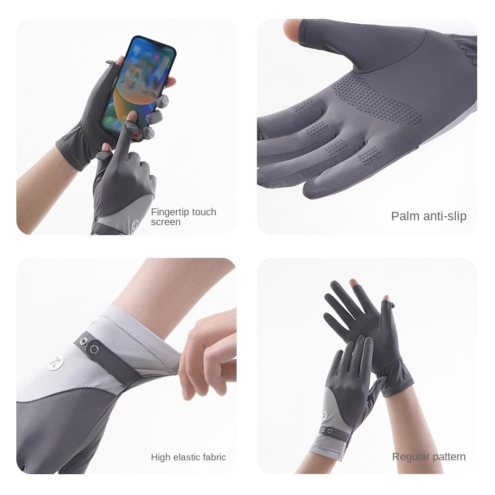 Breathable Women Sunscreen Gloves Ice Silk Summer Driving Mittens  Summer
