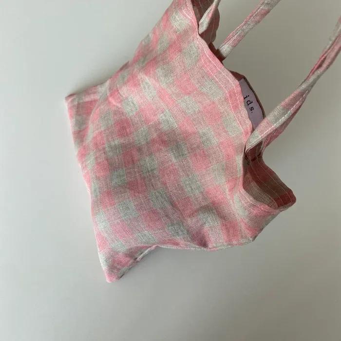 Pink linen mini bag