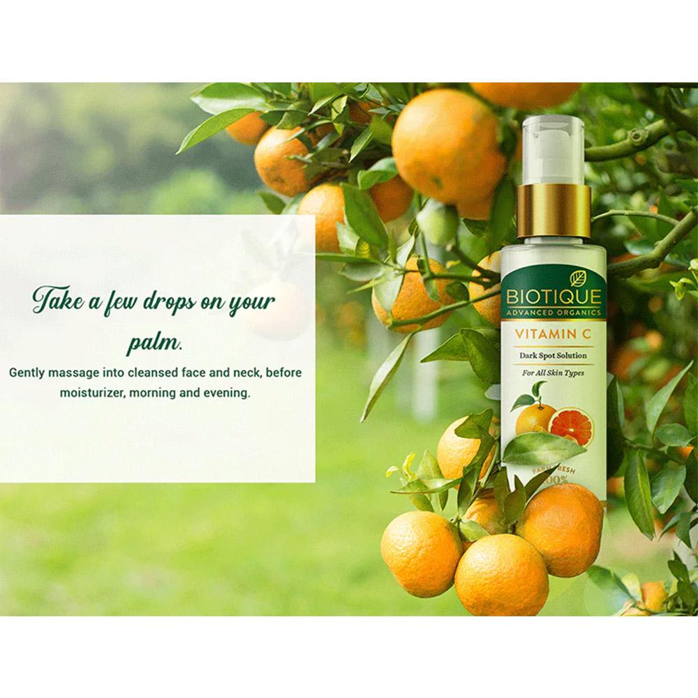 Biotique Vitamin C Serum 30ml For Dark Spots & Glowing Skin | Brightening, Anti-Aging, Even Tone | Paraben Free