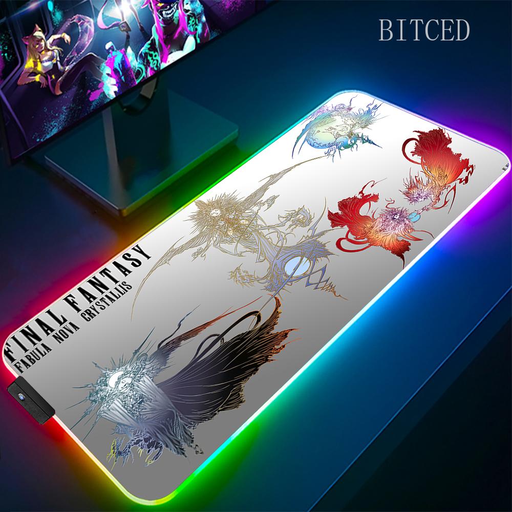 Rgb Final Fantasy Mouse Pad Laptop Mousepad Gaming Cool Mouse Mat Large Gamer Mousepads Speed Cool LED Desk Mat with Backlight