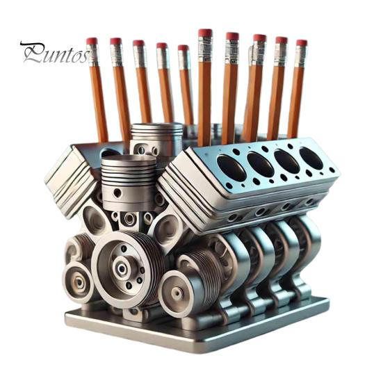 

Держатель для ручки в виде двигателя автомобиля V8, смоляной автомобильный двигатель, канцелярские принадлежности, органайзер для карандашей, контейнер, украшение для домашнего офиса, настольное украшение B