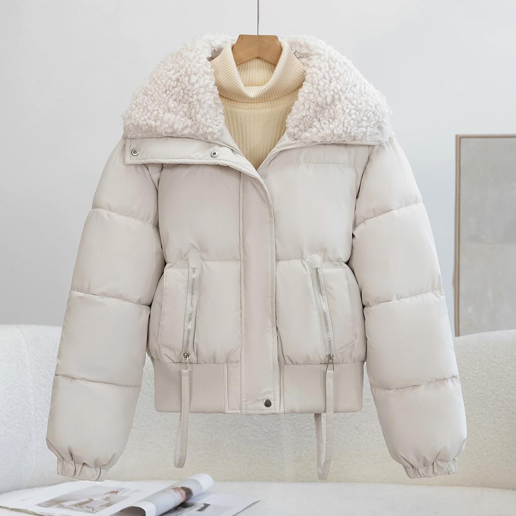 Autumn and winter clothes small man Hugh fashion new cotton-padded clothes women's versatile lapel down cotton clothes warm jacket