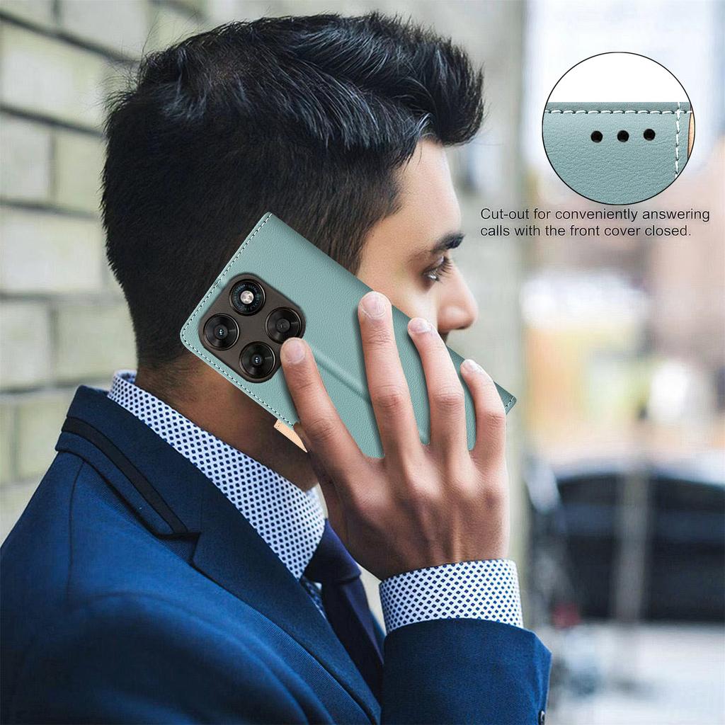 Wallet Case for Moto G67 5G - Leather/PU, Green