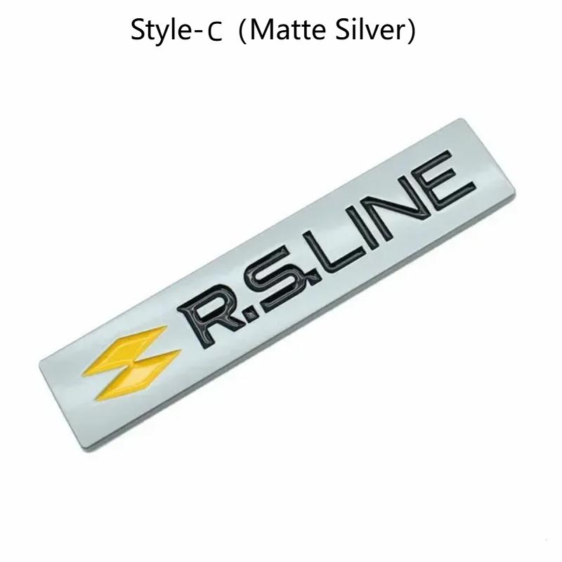 3D Metal RS Line Logo Rear Trunk Emblem Badge Side Fender Car Sticker Decals Styling Accessories