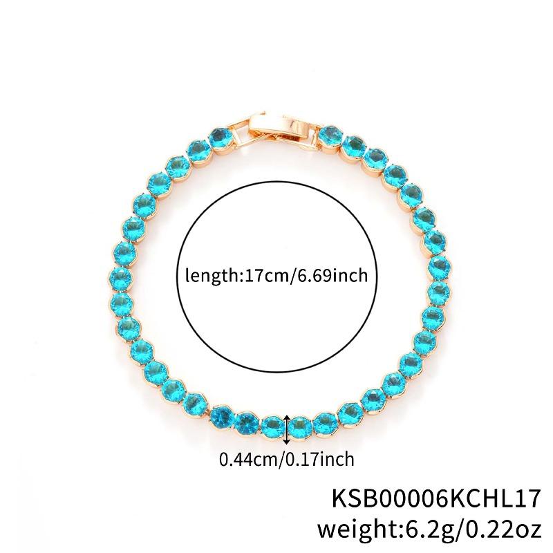 Mary Kashi Fashion Jewelry - Multi-sku Crystal Bracelet, Electroplated Aaa Cubic Zirconia Bracelet, Diamond-accented 4mm