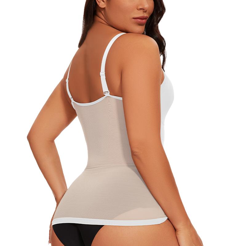 Model pentru corp pentru femei Îmbrăcăminte de modelare pentru controlul burticii Tancuri de compresie Cami Topuri Camisole cu decolteu în V, fără sudură, Transparență în talie