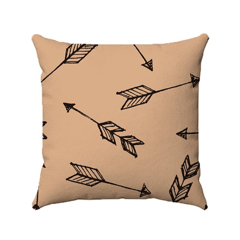 Style nordique jaune géométrie Impression numérique housses de coussin en peluche courte pour voiture canapé bureau housse de coussin articles ménagers 60x60cm 50x50cm