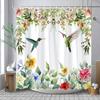 Floral Shower Curtain Flower Fabric Cloth Shower Curtains For Rustic Vintage Bathroom Decor Bath Curtains Watercolor Chic Cosmos