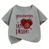 90s Strawberry Graphic Kids Tshirts Summer Short Sleeve Tees Boys Girls Clothes Kawaii Tops Y2K Children Tshirt