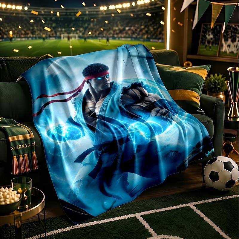 Game Fighter Energy Burst Blanket Lightweight Ideal Bedding Blanket Perfect for Travel, Camping, Living Rooms, Offices, Sofas, Fan Christmas gift