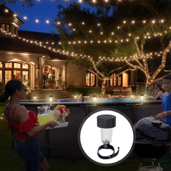 6 Pcs Solar Pool Lights Waterproof Outdoor Ground Pool Frame Lights Yard Garden Decoration Night Lights for Fence Framed Above Ground Pools