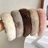 Ins Imitation Mink Fur Headband for Women, Thick Fur Headband with Wide Edges, Face Wash Mink Fur Headband, Solid Color Headband for Women
