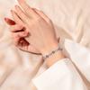 2pcs/set 925 Silver Heart Bracelet Necklace Jewelry Set for Women Korean Adjustable Charm Bracelet Luxury Party Jewelry