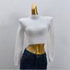 Spring and Autumn Half Turtleneck Cropped Long Sleeves Silm Knitting Imitation Mink Stretch Slimming Women's Wear Pullover Bottoming Shirt