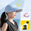 Dual Use Model Women Summer Sun Hat Casual Foldable Wide Brim Detachable Empty Top Ponytail Cap Adjustable UV Protection Sun Hat