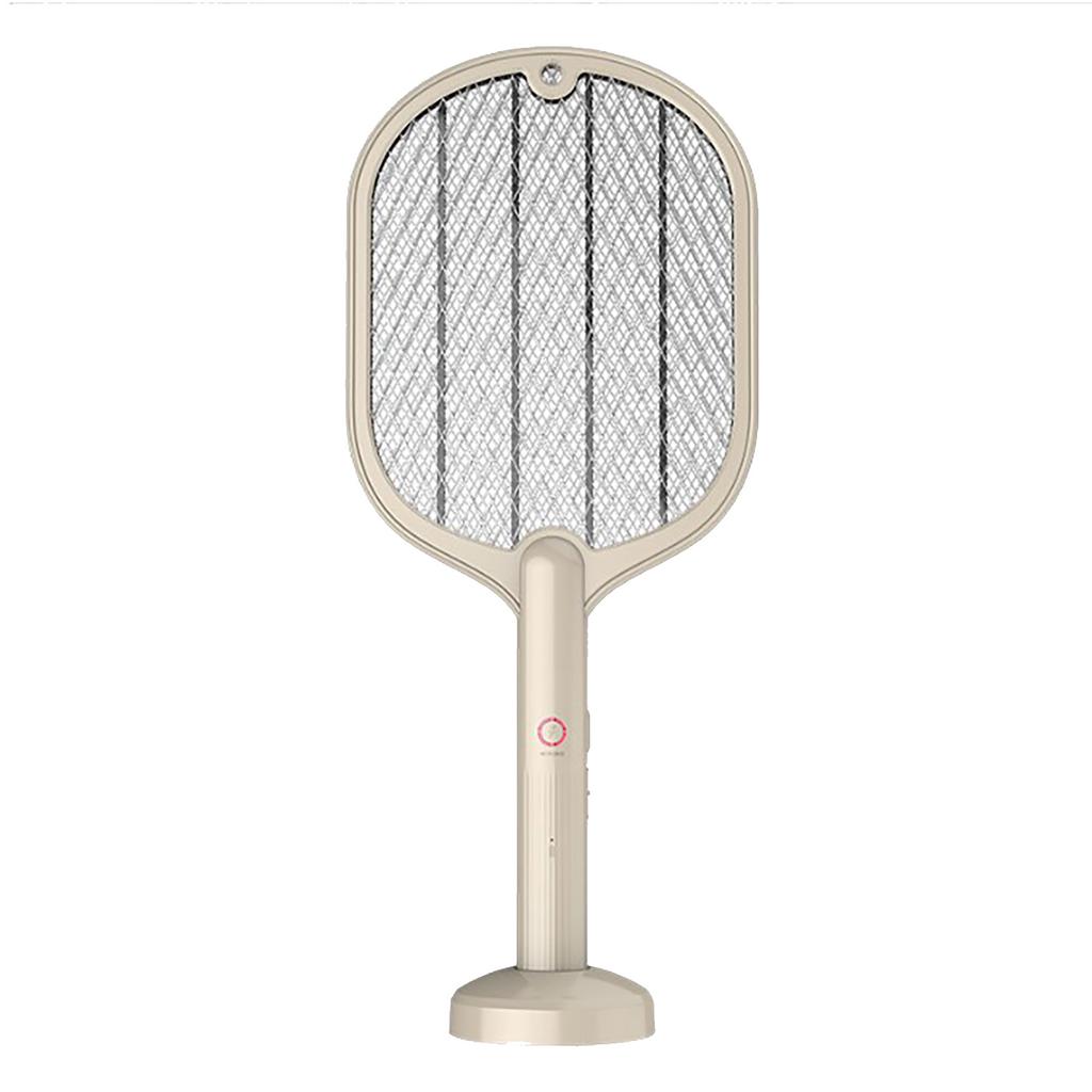 Schiacciamosche Elettrico Ricarica USB 2 in 1 Racchetta Ammazza Mosche con Rete a 3 Strati per Uso Domestico Bianco Racchetta Elettrica Trappola per Mosche