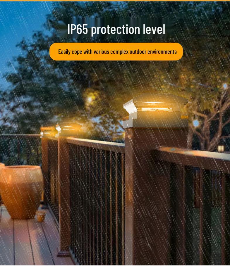 Dual Color Solar LED Garden Pillar Light for Courtyard and Fence