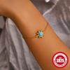 Fashion S925 Sterling Silver Personalized Simple Turquoise Flower Round Brand Diamond-Encrusted Women'S Bracelet Minority Jewelry