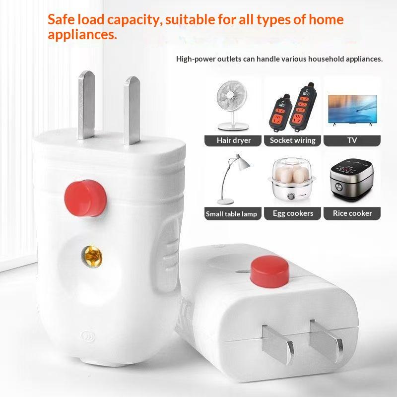 New 2 Prong Electric Power Plug With On Off Switch And Thick Pure Copper Pins 10A 250V For Home Office Daily Use