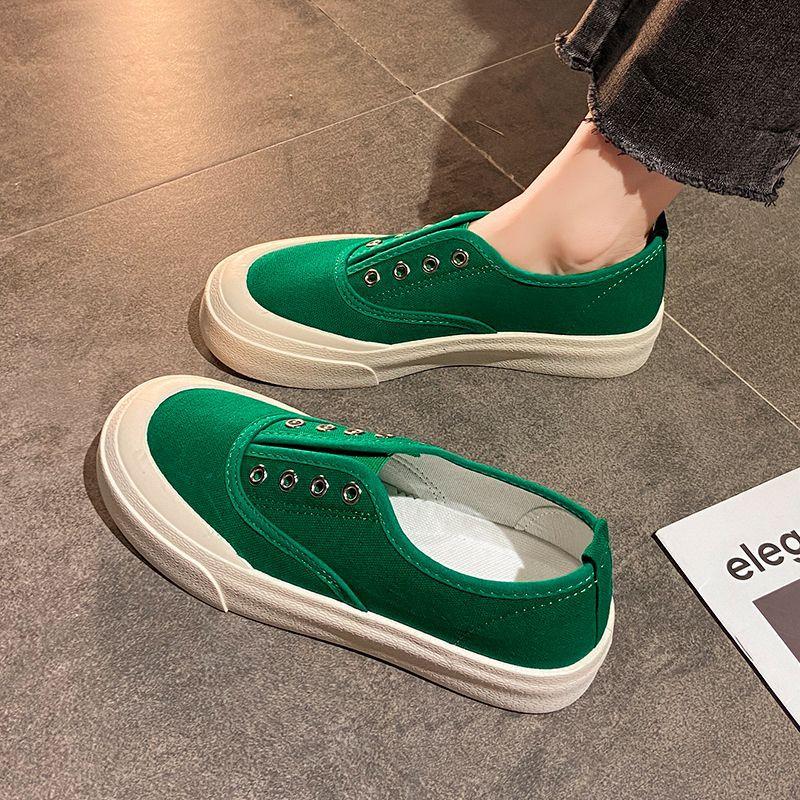 Spring Lace-free Little White Shoes Women's New One-pedal Lazy Canvas Shoes Platform Women's Shoes Board Shoes Cloth Shoes